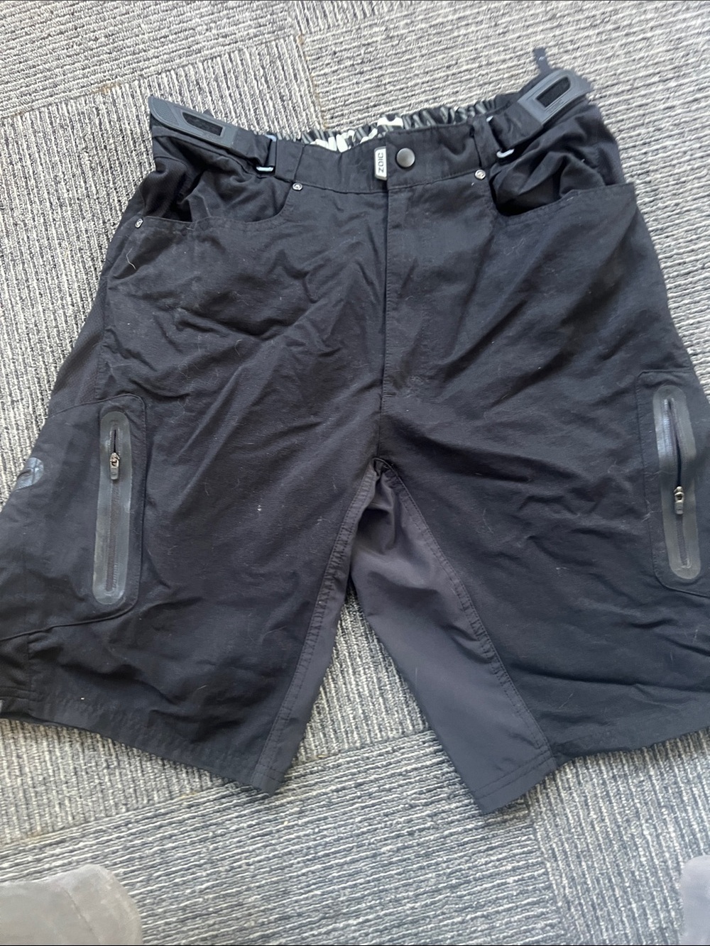 Men's Black Performance Cargo Shorts COIC mountain cycling